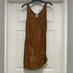 Haute Hippie 100% Silk Sequin Cocktail sleeveless dress, 
Size Small